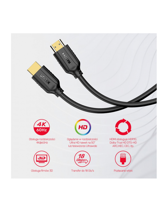 unitek Kabel HDMI 2.0 4K 60HZ , 5m , C11079BK-5M główny