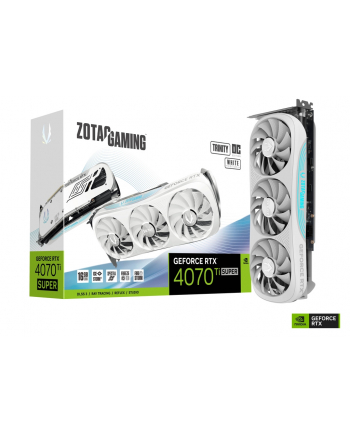 zotac Karta graficzna GeForce RTX 4070 Ti SUPER TRINITY OC 16GB GDDR6X biała