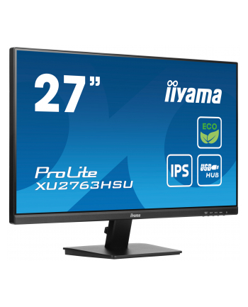 iiyama Monitor 27 cali ProLite XU2763HSU-B1 IPS,100HZ,ECO,3ms,SLIM,HDMI,DP,2x USB3.2 TCO,EPEAT