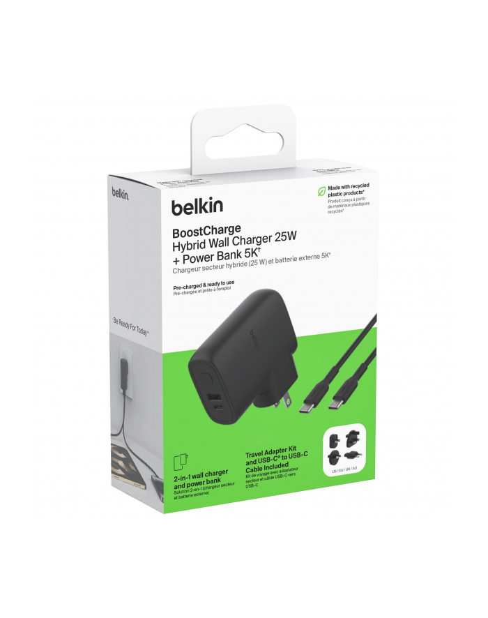 belkin Ładowarka podróżna BoostCharge hybryd 25W 5k mAh +końcówki główny