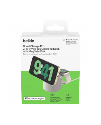 belkin Bezprzewodowa ładowarka BoostCharge Pro 2w1 Mag Safe Sand