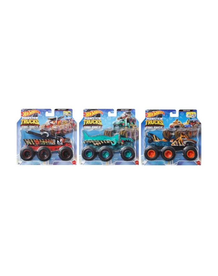 Hot Wheels Monster Trucks Big Rigs ciężarówka 6-kołowa 1:64 mix HWN86 MATTEL główny