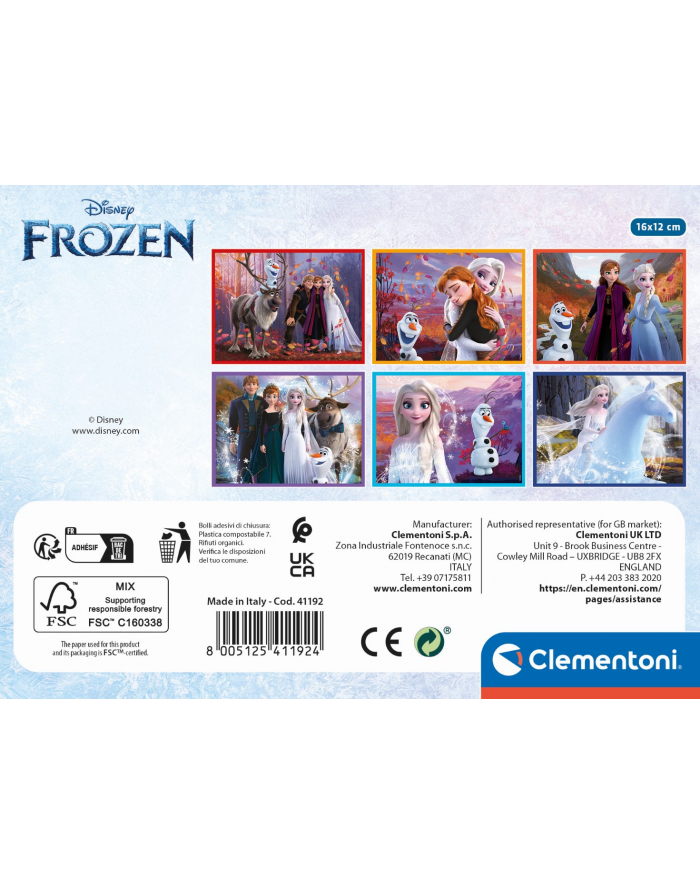 Clementoni Klocki obrazkowe 12el Frozen. Kraina Lodu 41192 główny