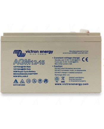 Victron Energy 12V/15Ah AGM Super Cycle Batt Faston-tab 63x08