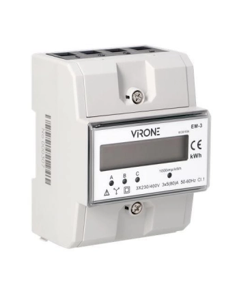 EM-3 ORNO 3-fazowy wskaźnik zużycia energii elektrycznej licznik trójfazowy 80A ORNO nr 1