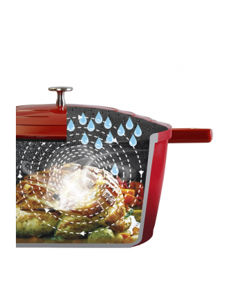 no name Stoneline Gourmet Roaster 32 x 25 cm 20092 5 L Odlew aluminiowy Cherry Red Pokrywka w zestawie