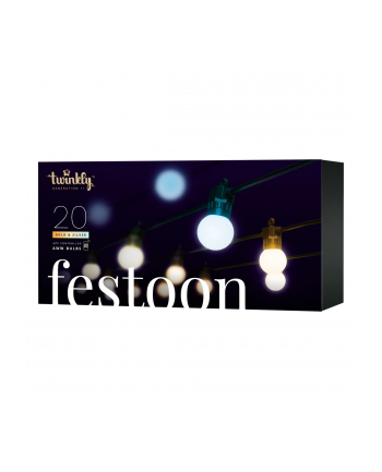 Twinkly Festoon Smart LED Lights 20 AWW (Złoto + Srebro) Żarówki G45, 10m