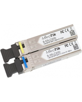 no name MikroTik Para modułów SFP S-3553LC20D (S-35LC20D 125G SM 20km T1310nm/R1550nm + S-53LC20D 125G SM 20km T1550nm/R1310nm)