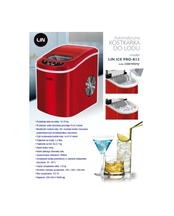 Kostkarka do lodu LIN ICE PRO-R12 czerwona nr 1