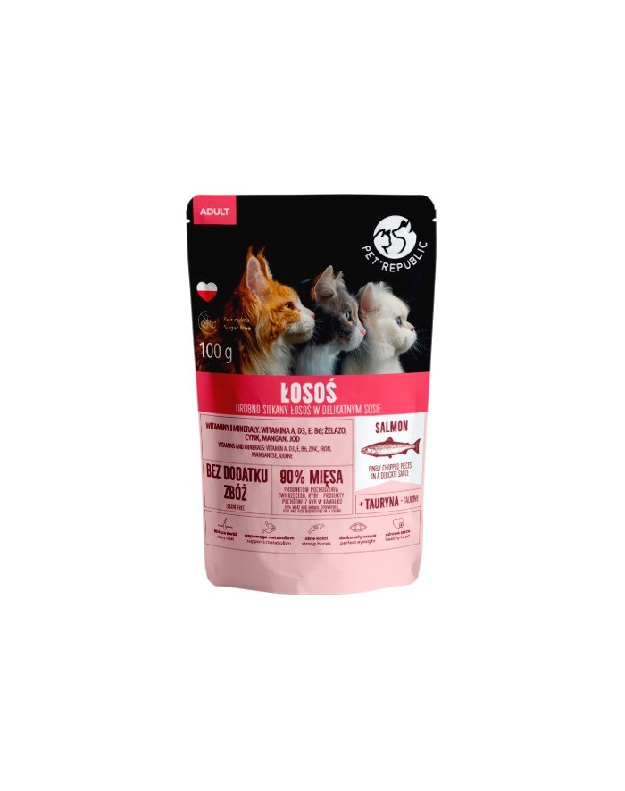 petrepublic PET REPUBLIC Adult Łosoś drobno siekany - mokra karma dla kota - 100 g główny