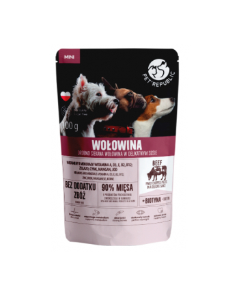 petrepublic PET REPUBLIC Mini Drobno siekana wołowina - mokra karma dla psa - 100 g