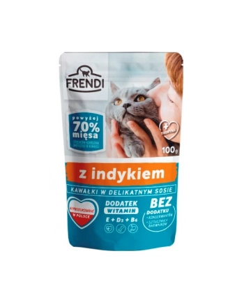 FRENDI Kawałki w sosie z indykiem - mokra karma dla kota - 100 g nr 1