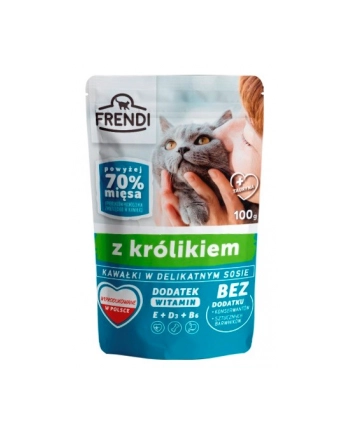 FRENDI Kawałki w sosie z królikiem - mokra karma dla kota - 100 g nr 1