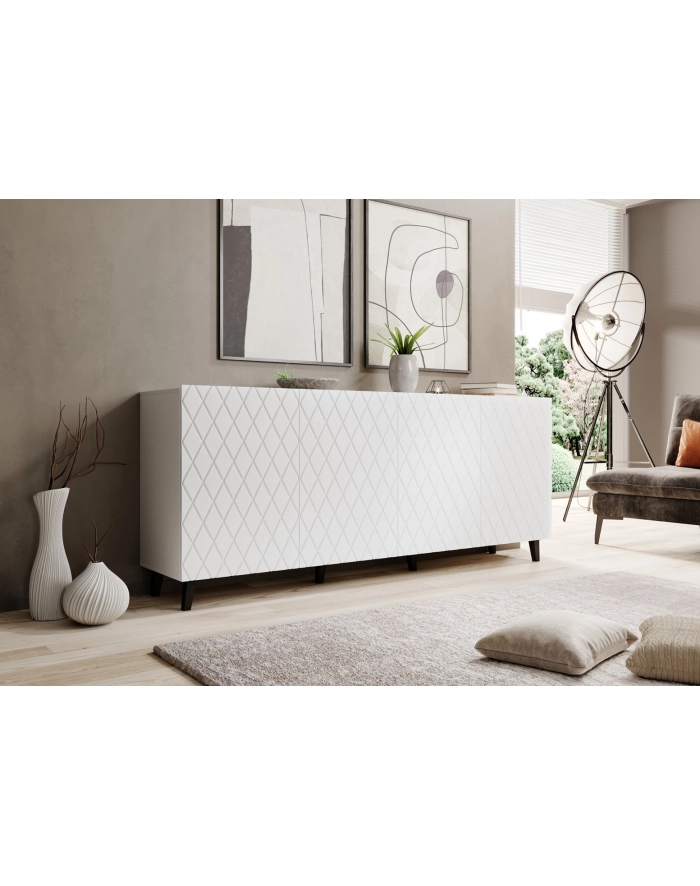 cama meble Komoda ASTI 200x42x82 biały mat główny