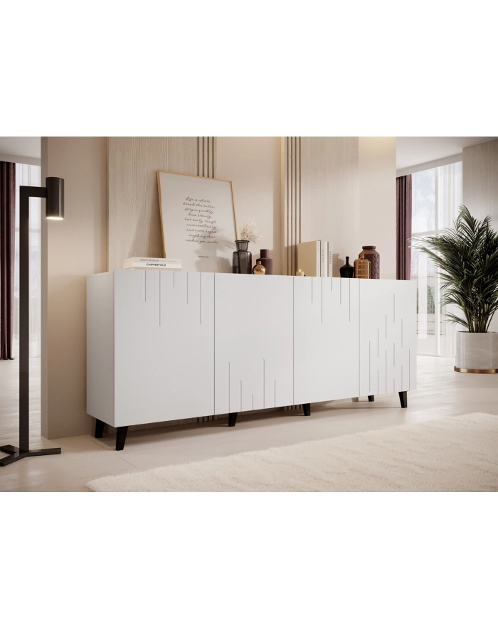cama meble Komoda BARI 200x42x82 biały mat główny