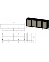 cama meble Komoda JUTA 4D 202x39,5x85 czarny + linol calabria - nr 4