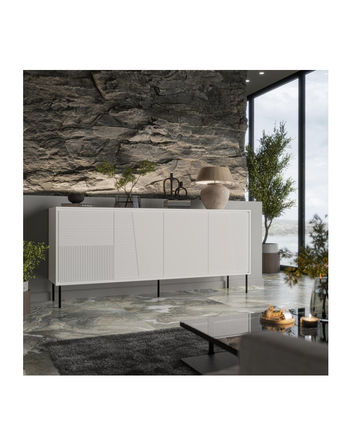 cama meble Komoda 4D ABI 200x45x88 biały mat główny