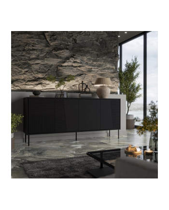 cama meble Komoda 4D ABI 200x45x88 czarny mat nr 1