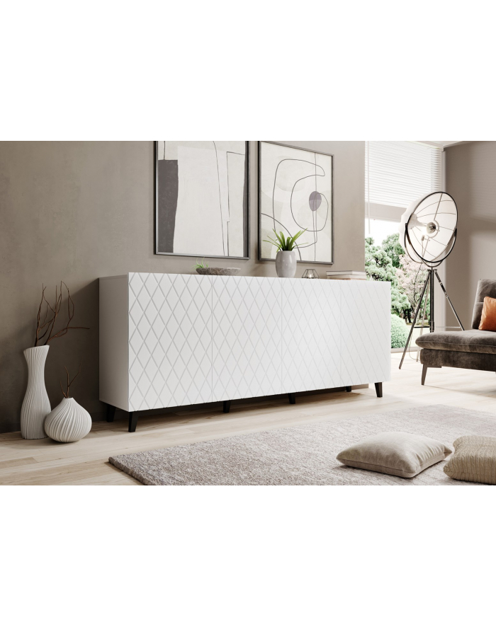 cama meble Komoda ASTI 200x42x82 biały mat główny