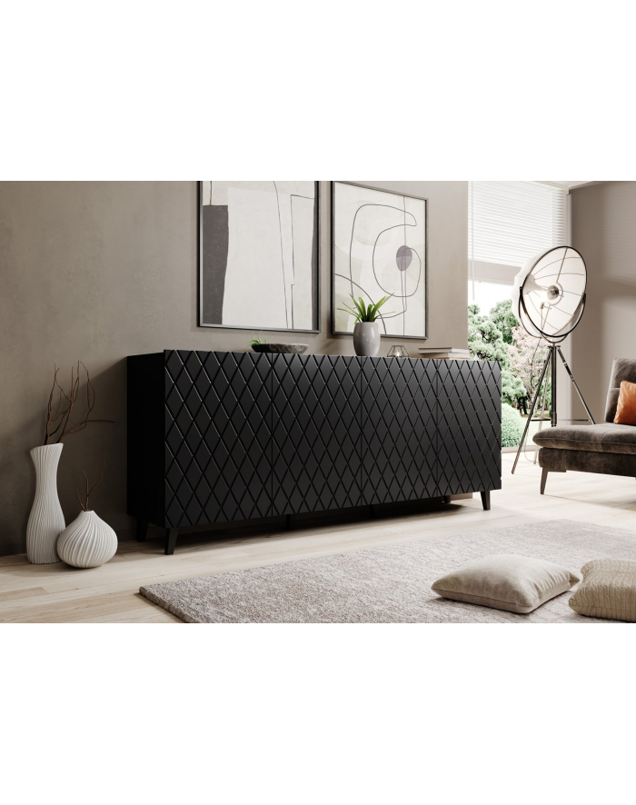 cama meble Komoda ASTI 200x42x82 czarny mat główny