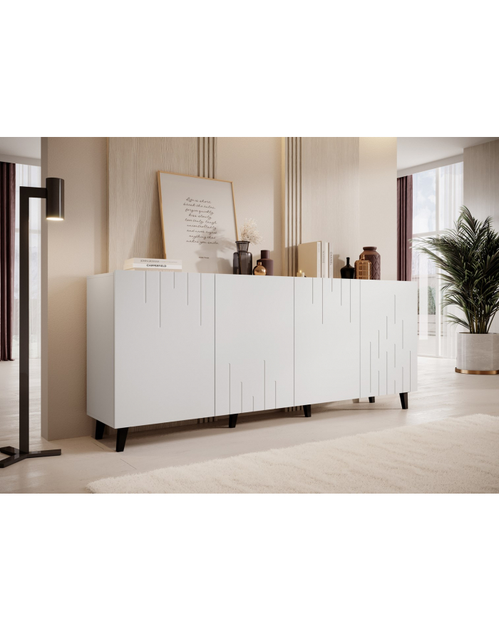 cama meble Komoda BARI 200x42x82 biały mat główny