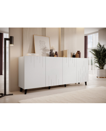 cama meble Komoda BARI 200x42x82 biały mat