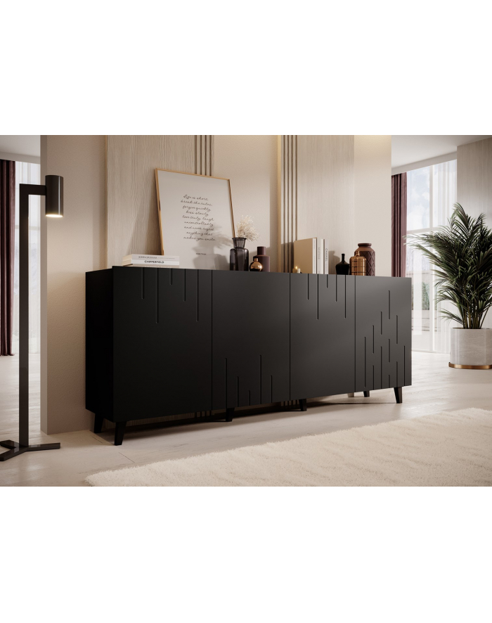 cama meble Komoda BARI 200x42x82 czarny mat główny