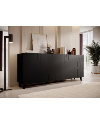 cama meble Komoda BARI 200x42x82 czarny mat