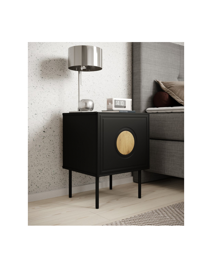cama meble Szafka nocna 2szt PALAZZO 44,5x40x59 czarny + dąb craft główny