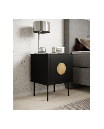 cama meble Szafka nocna 2szt PALAZZO 44,5x40x59 czarny + dąb craft