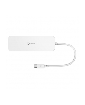 j5 create Stacja dokująca j5create USB-C Multi-Port Hub with Power Delivery 1xHDMI/2xUSB 31/1xUSB-C/Card Reader/1x35mm audio/mic combo jack; kolor biały JCD373-N