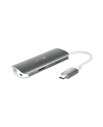 j5 create Stacja dokująca j5create USB-C Multi Adapter (9 function in 1) 1x4K HDMI/3xUSB 31/1xUSB-C/Card Reader/1xRJ45 Gigabit; kolor srebrny JCD383-N