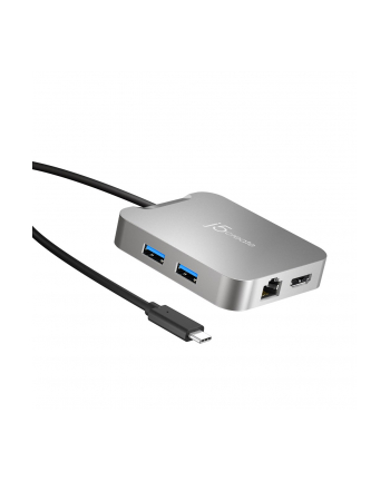 j5 create Stacja dokująca j5create 4K60 4K60 Elite USB-C PD Multi-Port Adapter 1x4K HDMI/2xUSB 31/1xUSB-C/1xRJ45 Gigabit; kolor srebrny JCD391-N