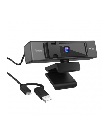 j5 create Kamera j5create USB 4K Ultra HD Webcam with 5x Digital Zoom Remote Control USB-C/USB 20; kolor czarny JVCU435-N