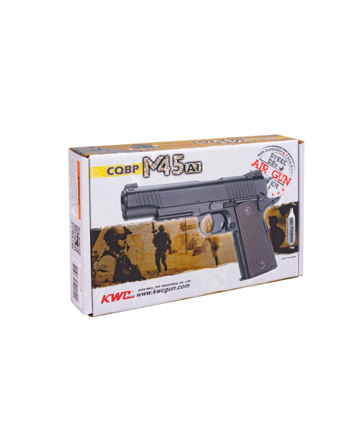 Pistolet wiatrówka RANGER 1911 M45A1 CQBP k4,5BBs 21-strz METAL SLID-E KWC główny