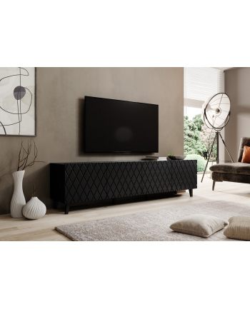 cama meble Szafka RTV ASTI 200x42x52 czarny mat