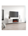 cama meble Szafka RTV LUXE 182,6x34,5x37,5 biały/biały połysk + czarny kominek - nr 2