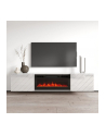 cama meble Szafka RTV LUXE 182,6x34,5x37,5 biały/biały połysk + czarny kominek - nr 3