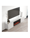 cama meble Szafka RTV LUXE 182,6x34,5x37,5 biały/biały połysk + czarny kominek - nr 8