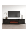 cama meble Szafka RTV LUXE 182,6x34,5x37,5 czarny/czarny połysk + czarny kominek - nr 4