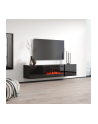 cama meble Szafka RTV LUXE 182,6x34,5x37,5 czarny/czarny połysk + czarny kominek - nr 6