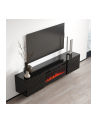 cama meble Szafka RTV LUXE 182,6x34,5x37,5 czarny/czarny połysk + czarny kominek - nr 7