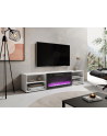 cama meble Szafka RTV POLO 180x33x39 biały + kominek czarny - nr 8