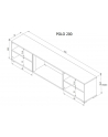 cama meble Szafka RTV POLO 180x33x39 biały + kominek czarny - nr 9