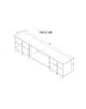 cama meble Szafka RTV POLO 180x33x39 czarny + kominek czarny - nr 10