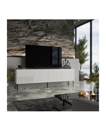 cama meble Szafka RTV ABI 4D 200x38x62 biały mat nr 1