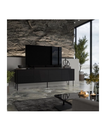 cama meble Szafka RTV ABI 4D 200x38x62 czarny mat nr 2