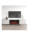 cama meble Szafka RTV LUXE 182,6x34,5x37,5 biały/biały połysk + czarny kominek - nr 3