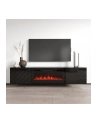 cama meble Szafka RTV LUXE 182,6x34,5x37,5 czarny/czarny połysk + czarny kominek - nr 4