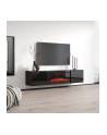cama meble Szafka RTV LUXE 182,6x34,5x37,5 czarny/czarny połysk + czarny kominek - nr 6